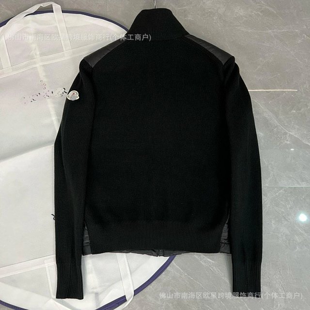 European Station Foreign Trade New M Home Knitted Stitching Down Jacket in stock Stand Collar Casual Fashion Men's and Women's Coat: seller detail photo 1