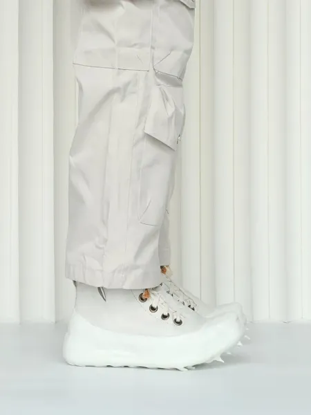 Maison Margiela Tabi Spike Sole White Leather Boots - 5