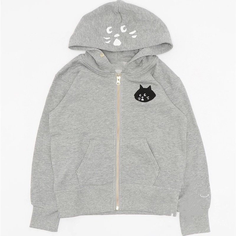 Japanese Style 25 Surprise Cat Collaboration Autumn New Arrival Hooded Versatile Fleece Jacket Unisex
