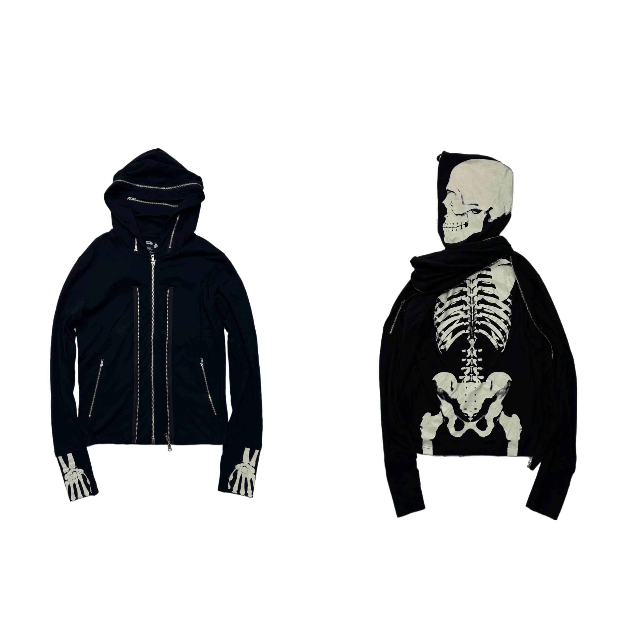 Ripped Paradise PPFM Skull Skeleton Zip Coat