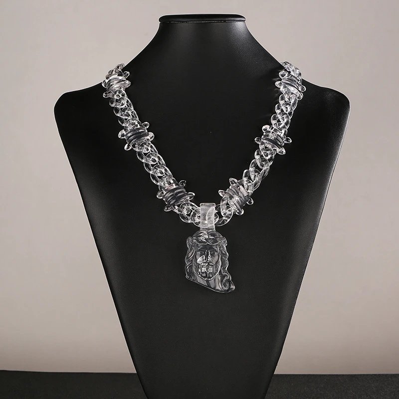 Acrylic Chrome Hearts Necklace