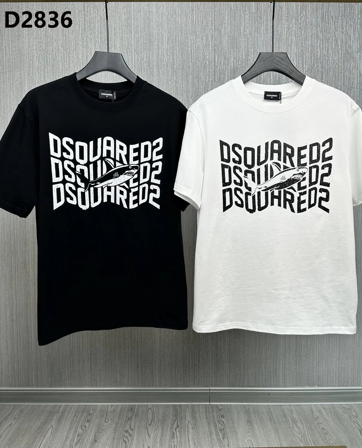 Dsquared2 Multi-Color Logo Stacked Print White T-Shirt - 15