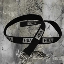 thumbnail for (Rare) Hba Hood by Air Belt Black All-Over Printed Logo Belt Same Style as Lil Uzi