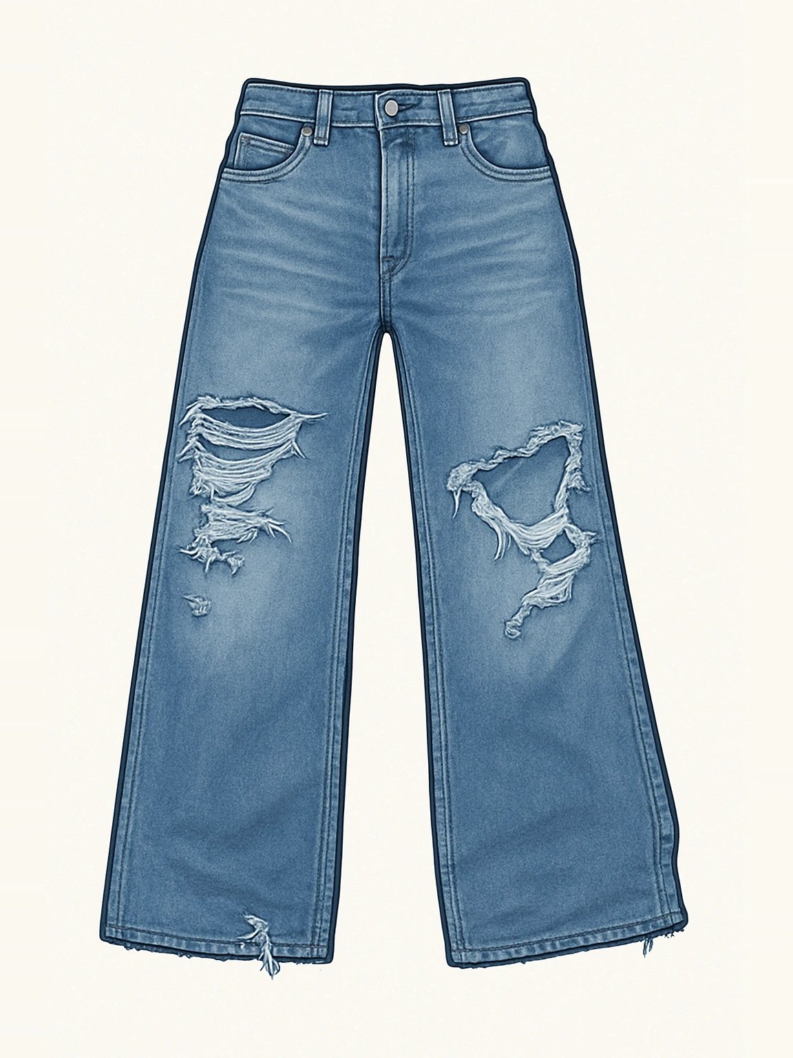Balenciaga Destroyed Mud Jeans