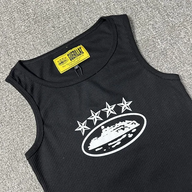 Guerillaz Vests Ribbed Tank Top with Oval Train Graphic product detail image 11