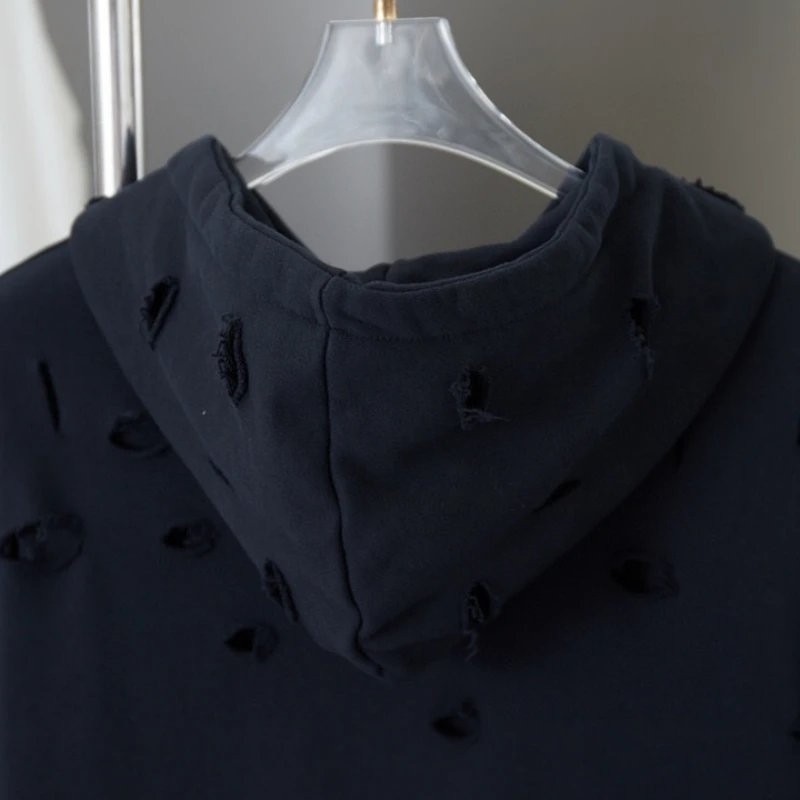 Givenchy Distressed Logo Hoodie Black - 9