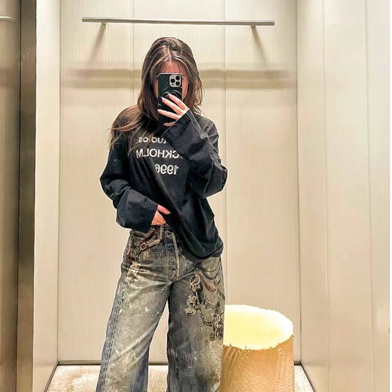Early Autumn Round Neck Distressed · 2