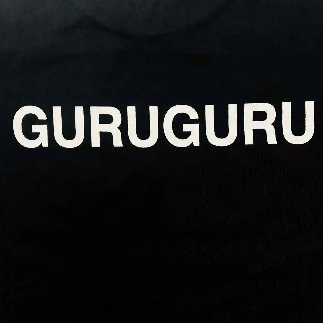 Design Guruguru Graphic Print Black T-Shirt T-Shirts