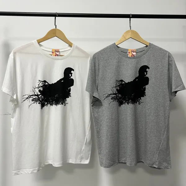 Design Silhouette Roots T-Shirt White and Gray - 1
