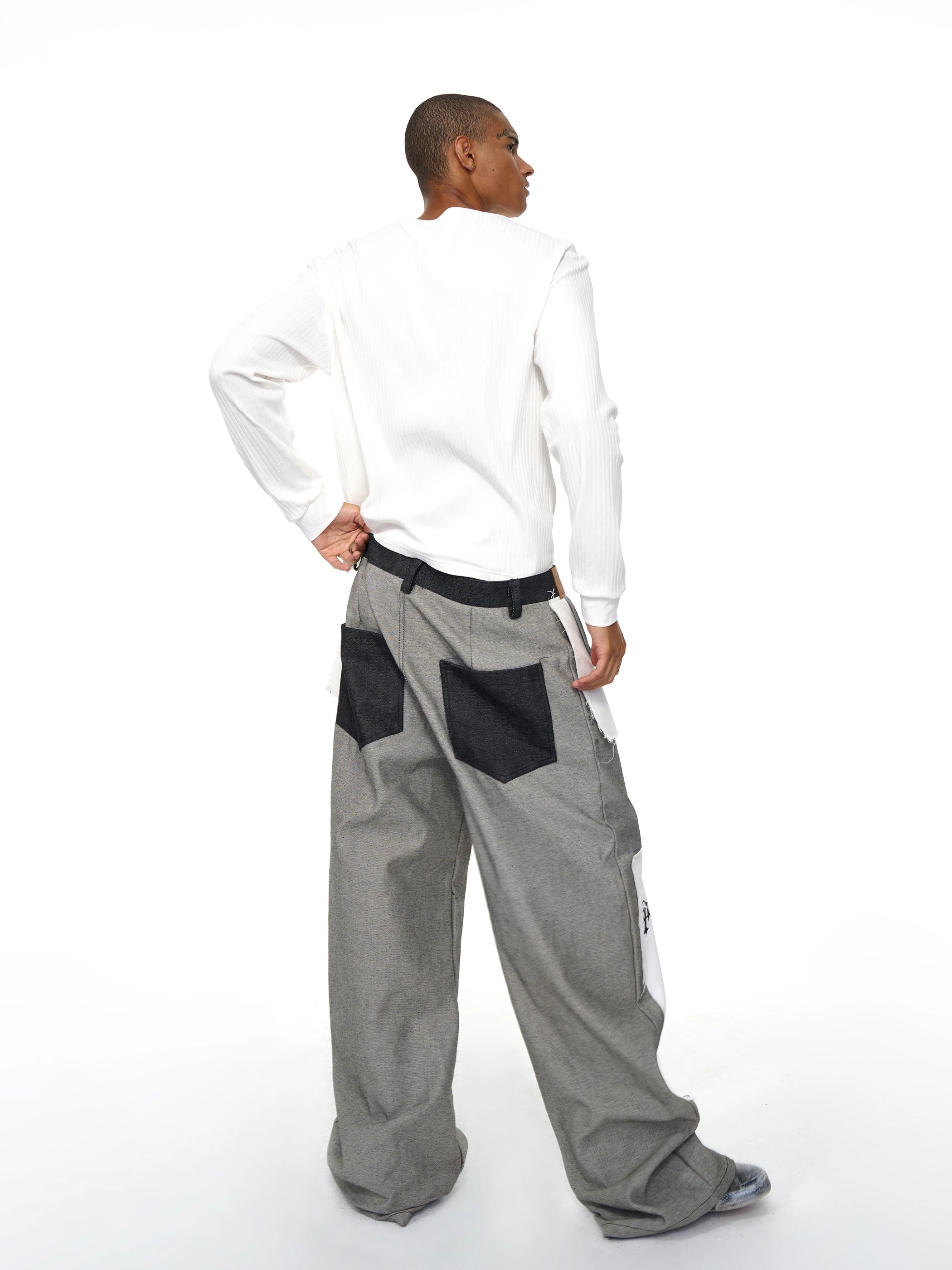 Fourth3Ex Reverse Raw Denim Lumberjack Pants · 2
