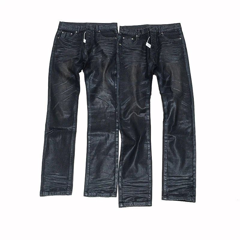 Dh03 Ghost Claw Black Wax Pants Archive Slim Straight Whiskered Jeans High Street Wax Pants Ins