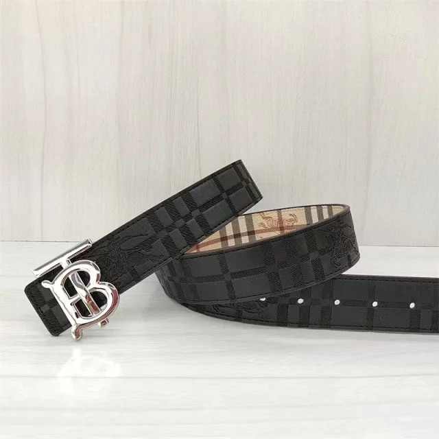 Burberry Belts TB monogram buckle with check pattern product detail image 3