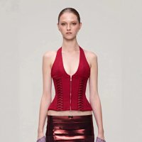 A halter-neck deep-collared vest — seller photo 6