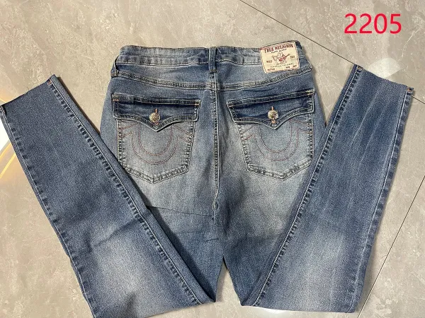 Design True Religion Skinny Fit Distressed Blue Jeans - 1