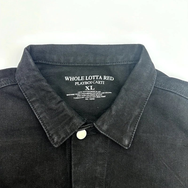 Design Whole Lotta Red Denim Jacket Black Denim Jacket - 5