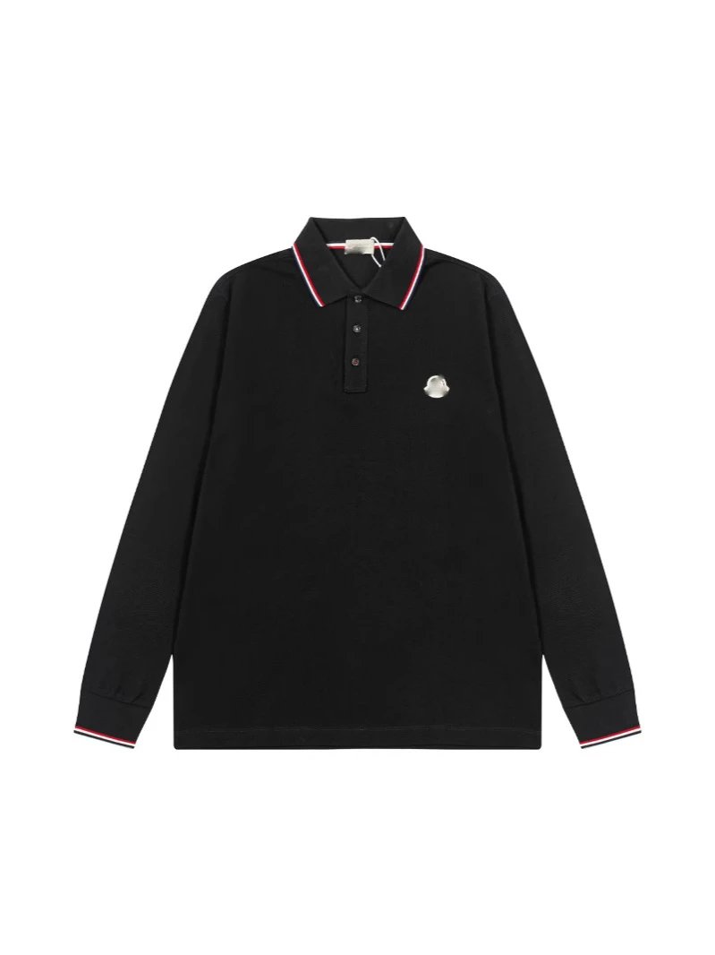 Red Blue Label Men's Stand Collar Shirt Short Sleeve Polo Long Sleeve T-Shirt