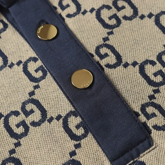 Gucci Shirts Short-Sleeve Polo Shirt with Web Stripe Shoulder Trim product detail image 12