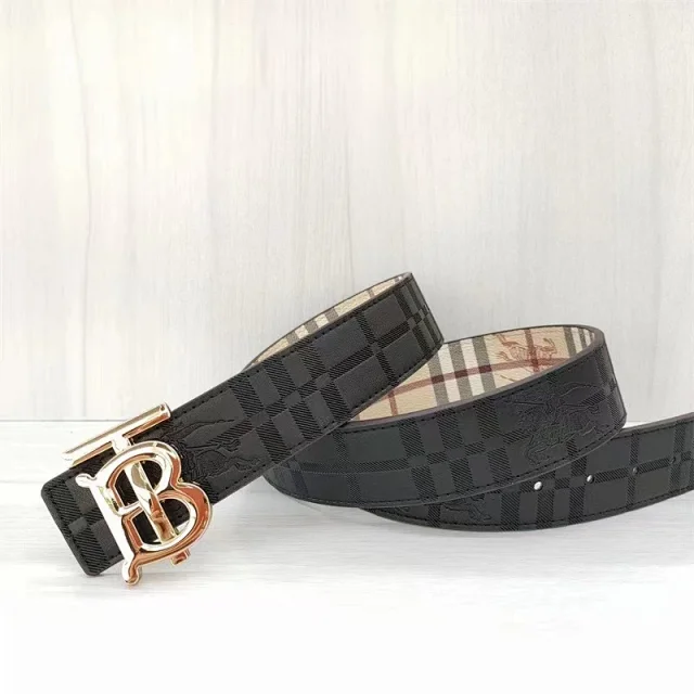 Burberry Belts TB monogram buckle with check pattern product detail image 2