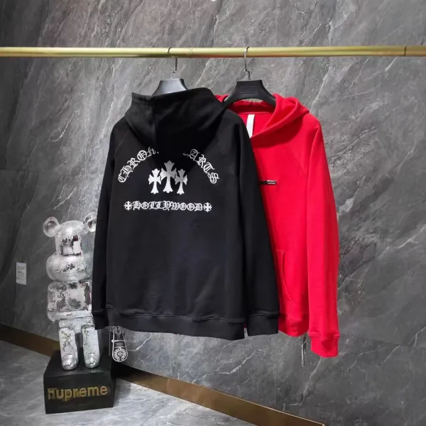 Chrome Hearts Hollywood Cross Hoodie Black and Red - 1