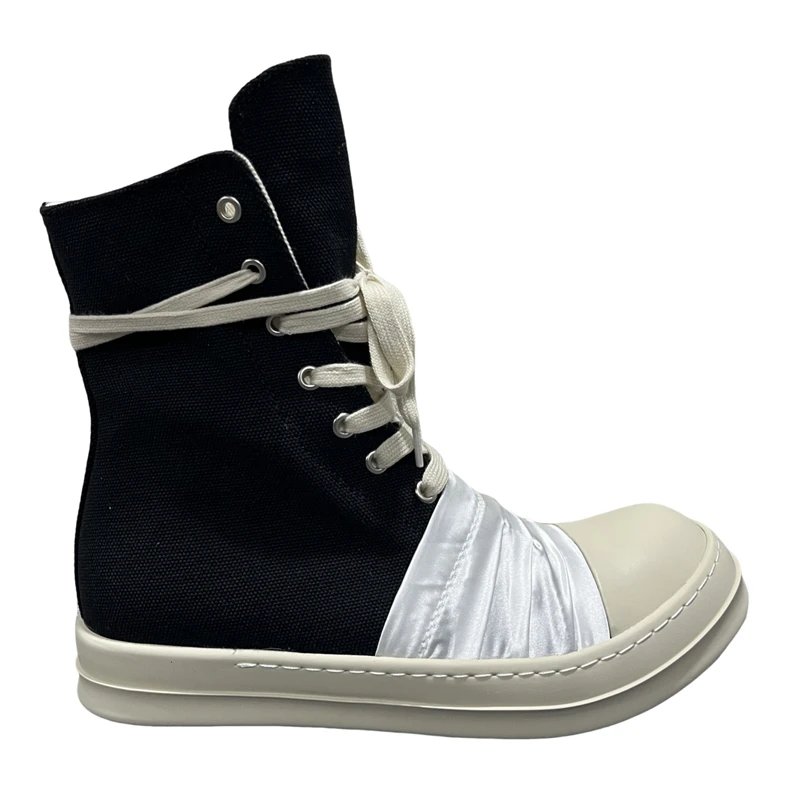 White Pleated High Top