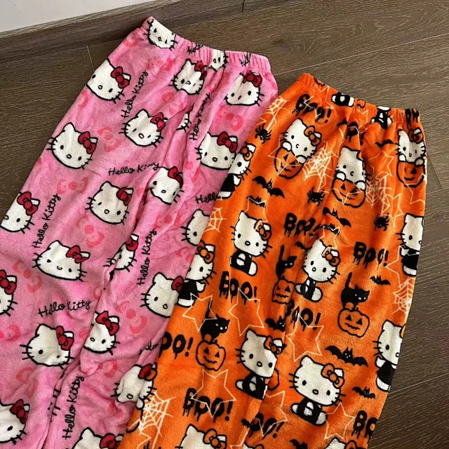 Hello Kitty Trousers Cartoon-print fleece lounge product detail image 11