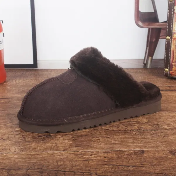 Design Faux Fur Lined Slipper Brown - 1