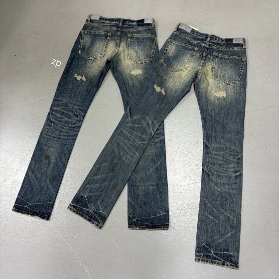 (Quasi-In Stock) Undercover 06ss T insect Embroider smear dirty do old water washing Denim