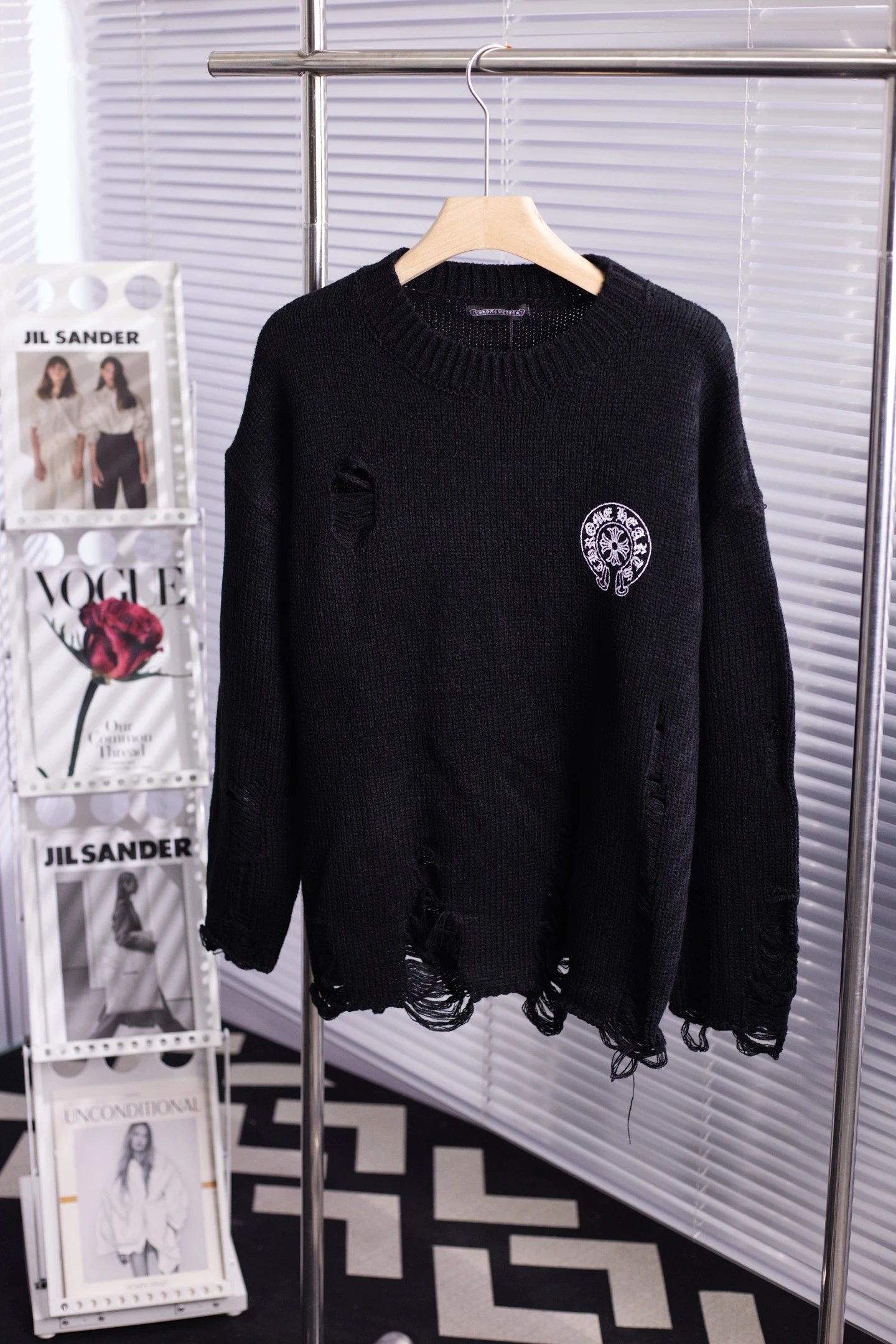 Chrome Hearts Cross Knit Sweater Black / Red - 3