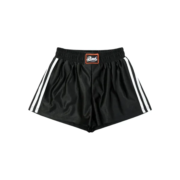Badfriend Sport Shorts Black with White Stripes - 1