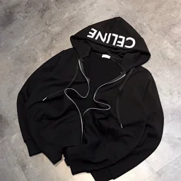 thumbnail for Autumn and winter men's and women's CE double hooded splicing letter zipper jacket Chinese cotton hoodie sweatshirt fleece cardigan trend