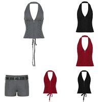 A halter-neck deep-collared vest — seller photo 2