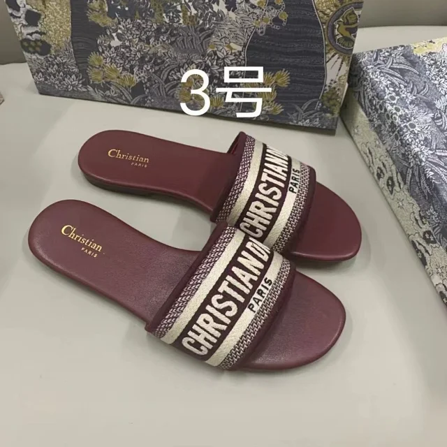 Christian Dior Slippers Dway Embroidered Logo Strap Slides product detail image 3