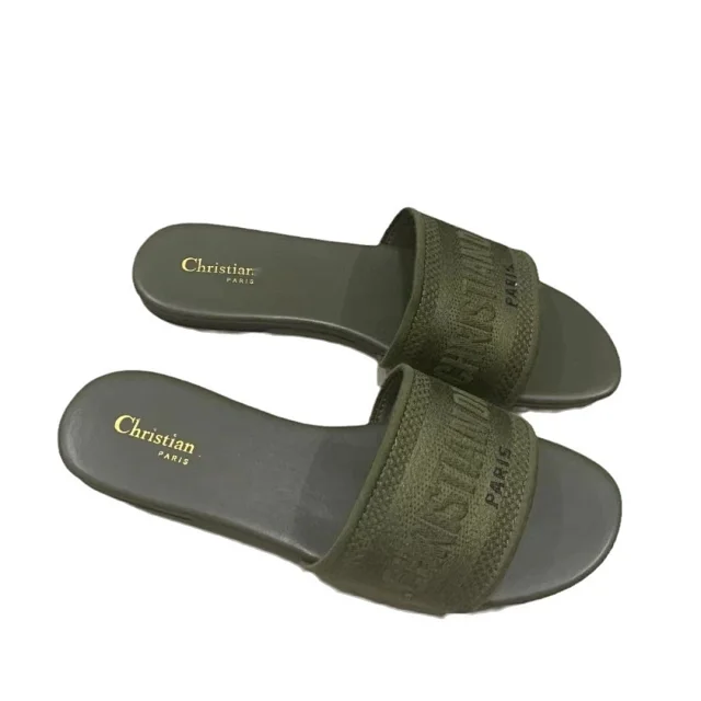 Christian Dior Slippers Dway Embroidered Logo Strap Slides product detail image 5