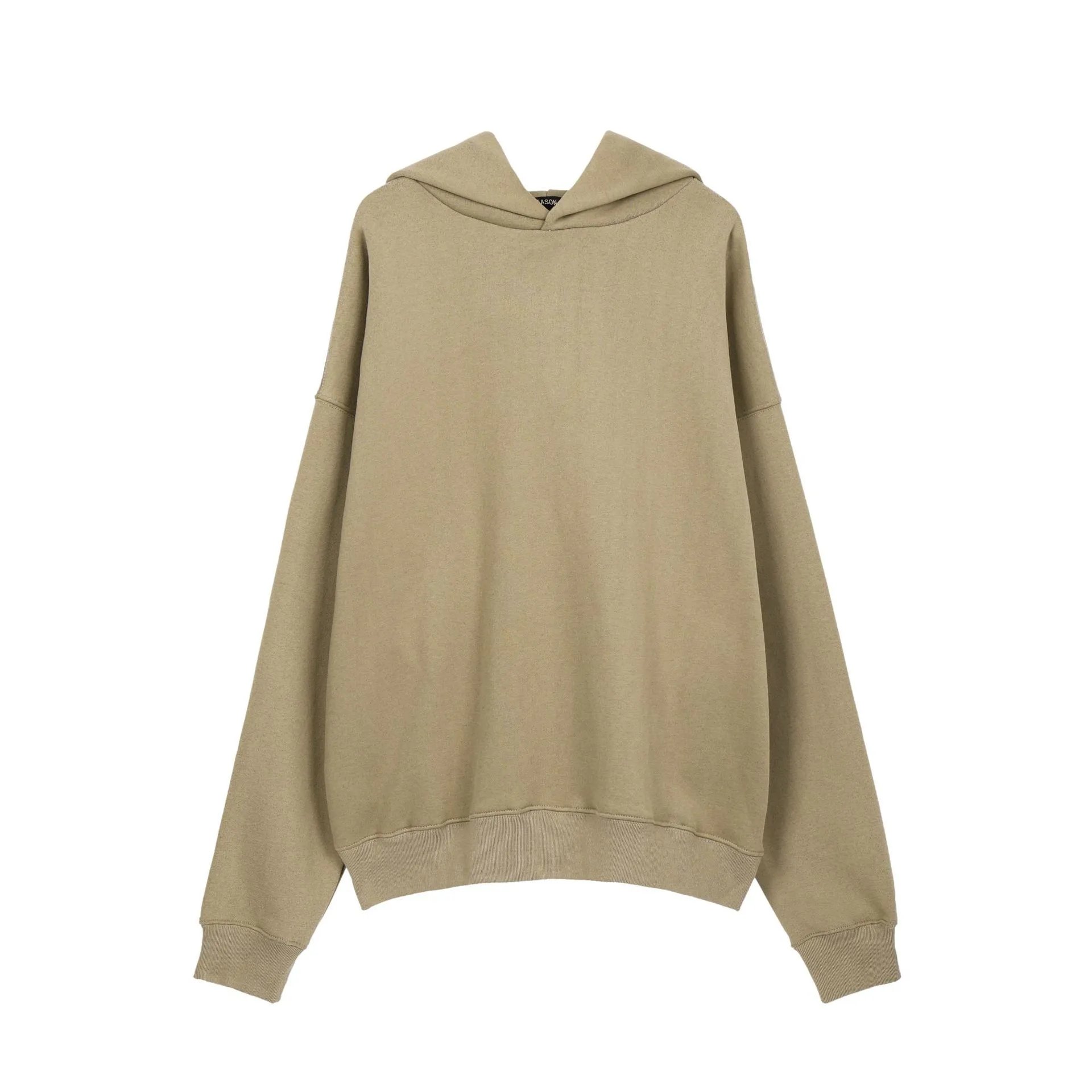 3856-3 Solid fleece-lined Hoodie