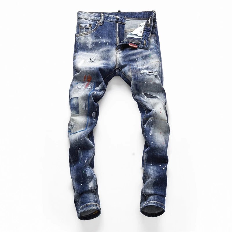 DSQUARED2 Brothers Slim Fit Distressed Blue Jeans - 15