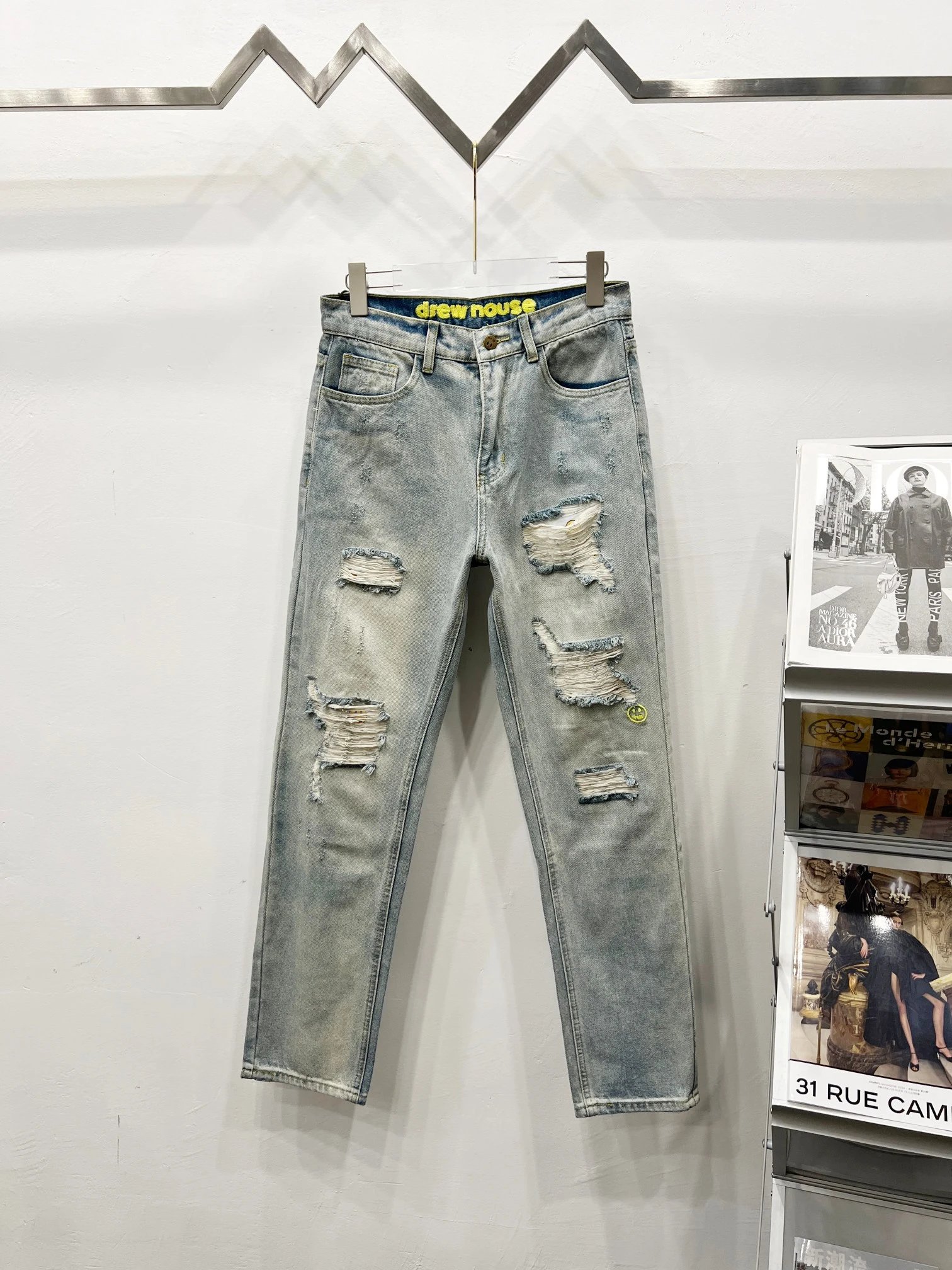 Drew House Distressed Acid Wash Jeans - 5