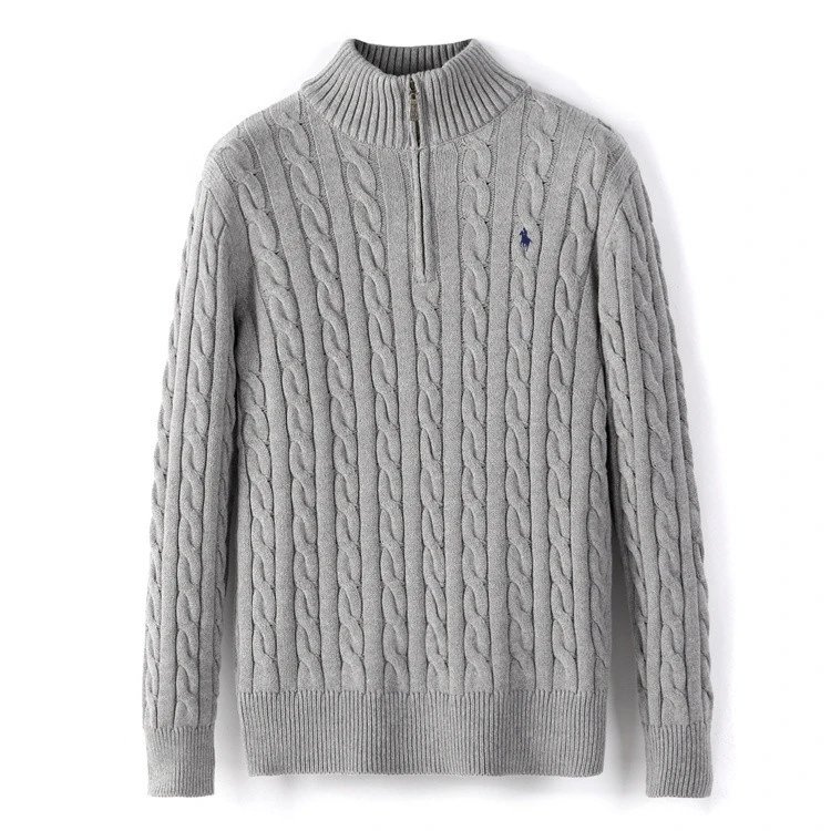 Polo Ralph Lauren Knitwear Cable-Knit Crewneck Sweater — Light gray