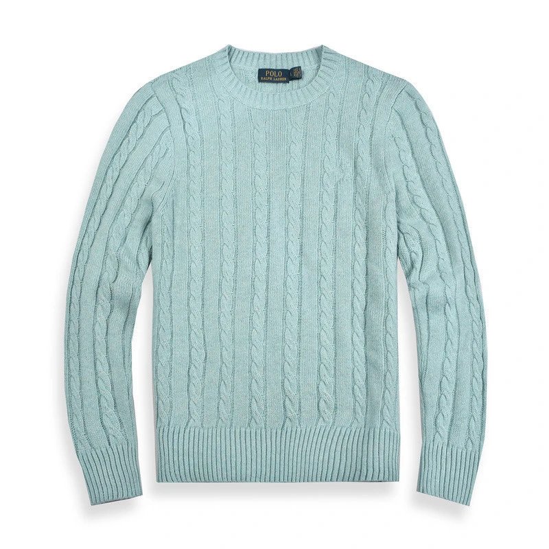 Polo Ralph Lauren Knitwear Cable-Knit Crewneck Sweater — M01 Men Light Green