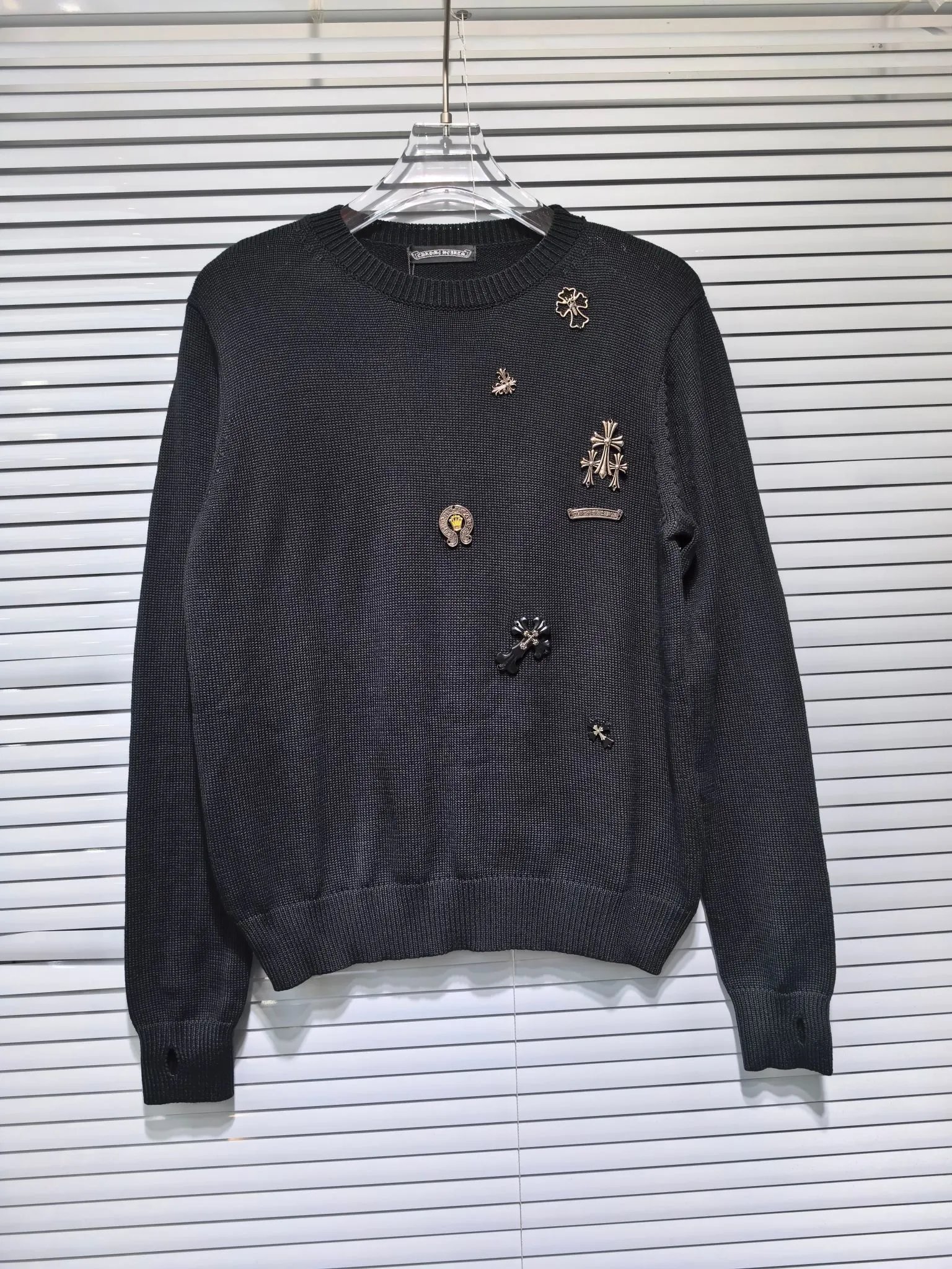 Chrome Hearts Cross Knit Sweater Black / Red - 7