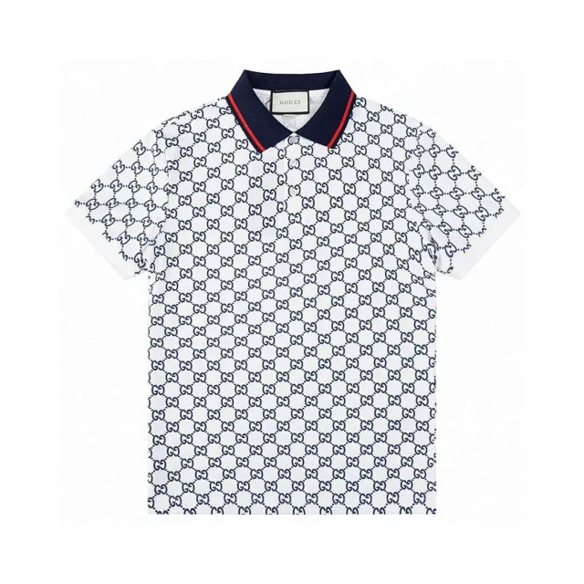 Gucci T-Shirts Short-Sleeve GG Monogram Polo Shirt product detail image 4