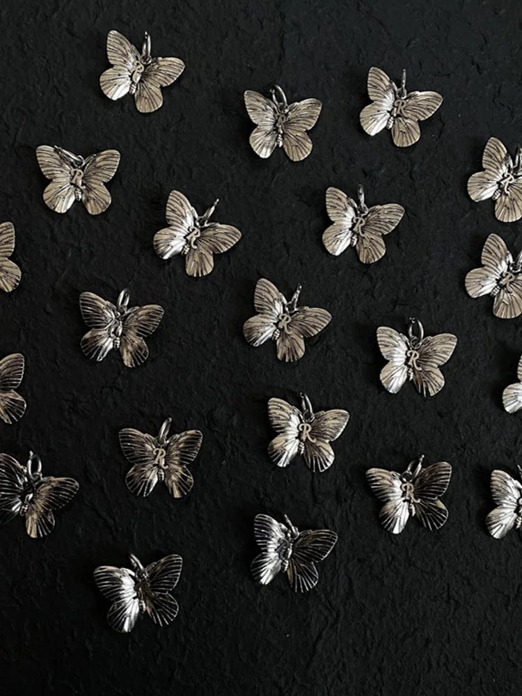 Raf Sar Simons ArchivereduxRetro Vintage Butterfly CoupleStyle Versatile Small R PendantNecklace