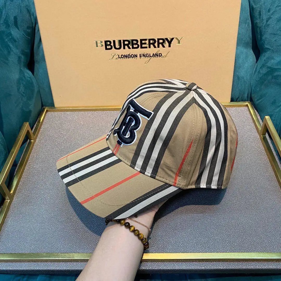 Burberry Classic Check Baseball Cap Beige Plaid - 12