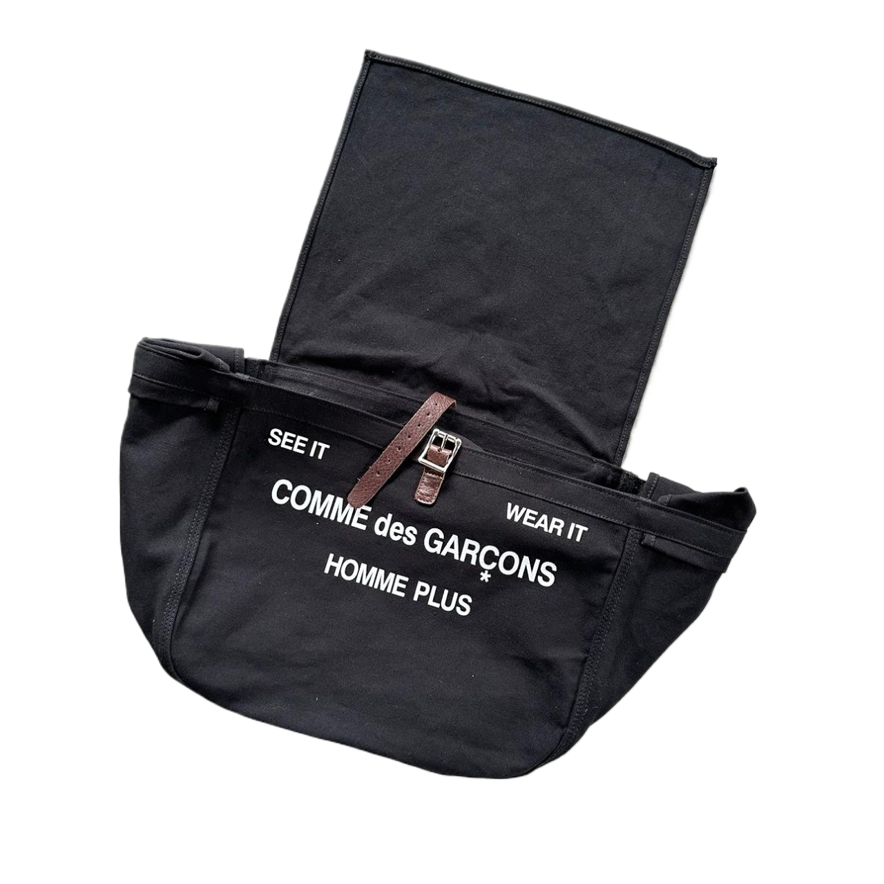 Comme des Garcons Vintage Leather Canvas Messenger Bag · 5