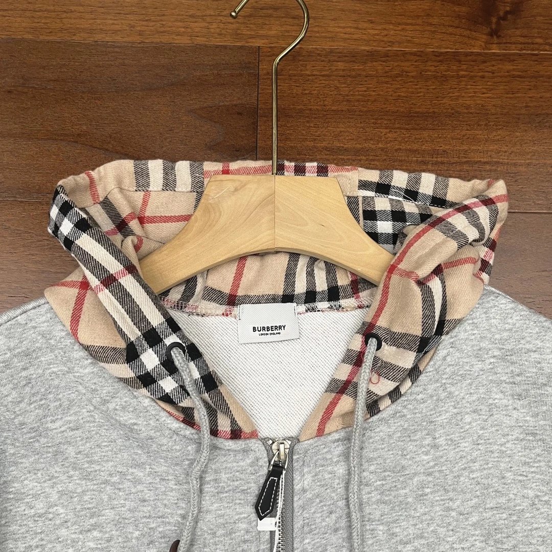 Burberry Hoodies & Sweatshirts Zip-Up Hooded Sweatshirt with Equestrian Knight Logo image 10