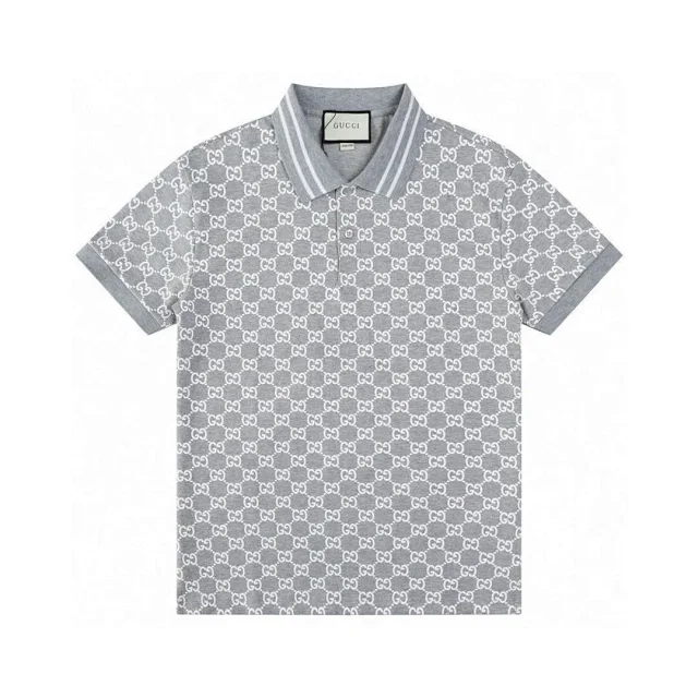 Gucci T-Shirts Short-Sleeve GG Monogram Polo Shirt product detail image 2