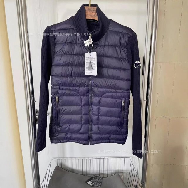 European Station Foreign Trade New M Home Knitted Stitching Down Jacket in stock Stand Collar Casual Fashion Men's and Women's Coat: seller detail photo 2