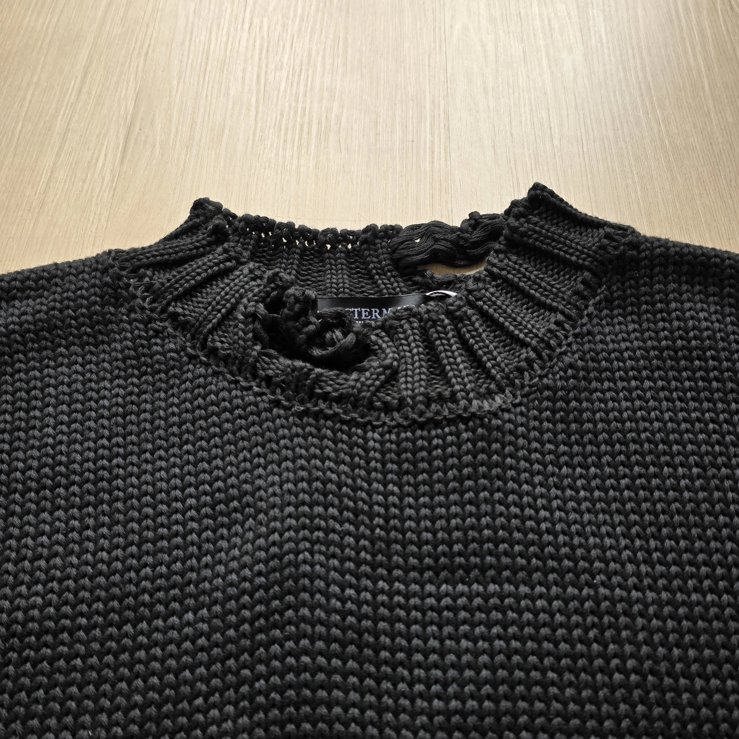 Design Skull Knit Sweater Black - 13