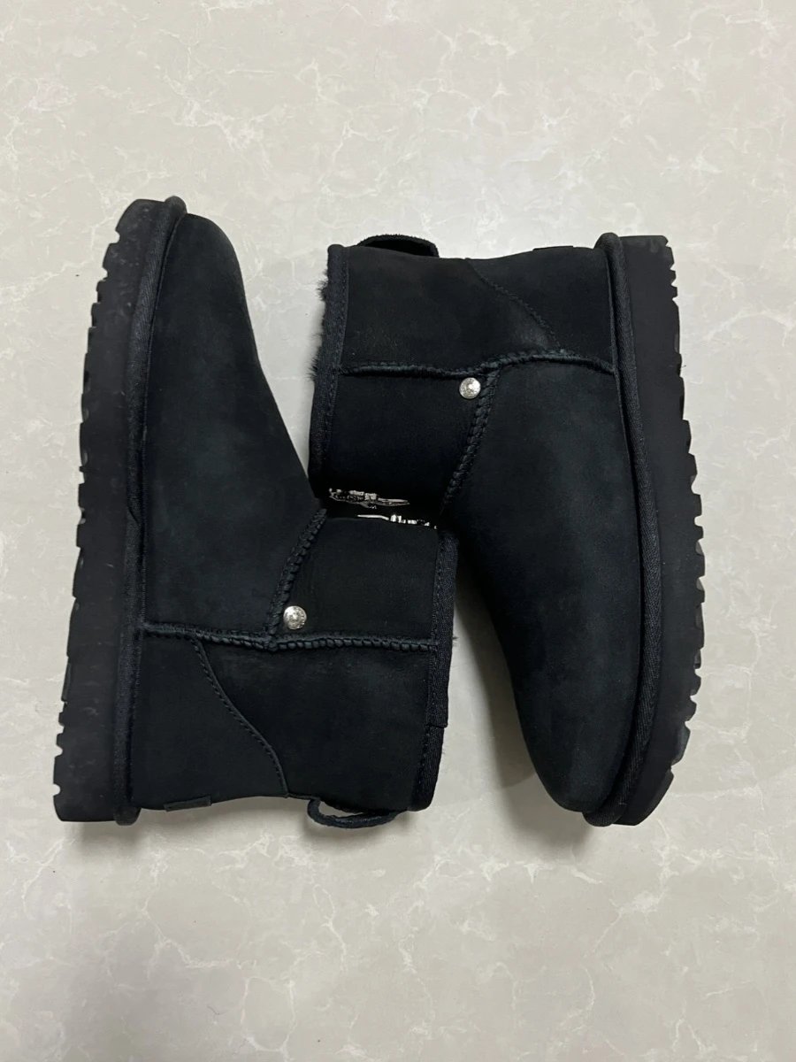 Chrome Hearts x UGG Mini Classic Black Suede Boots Snow Boots - 5