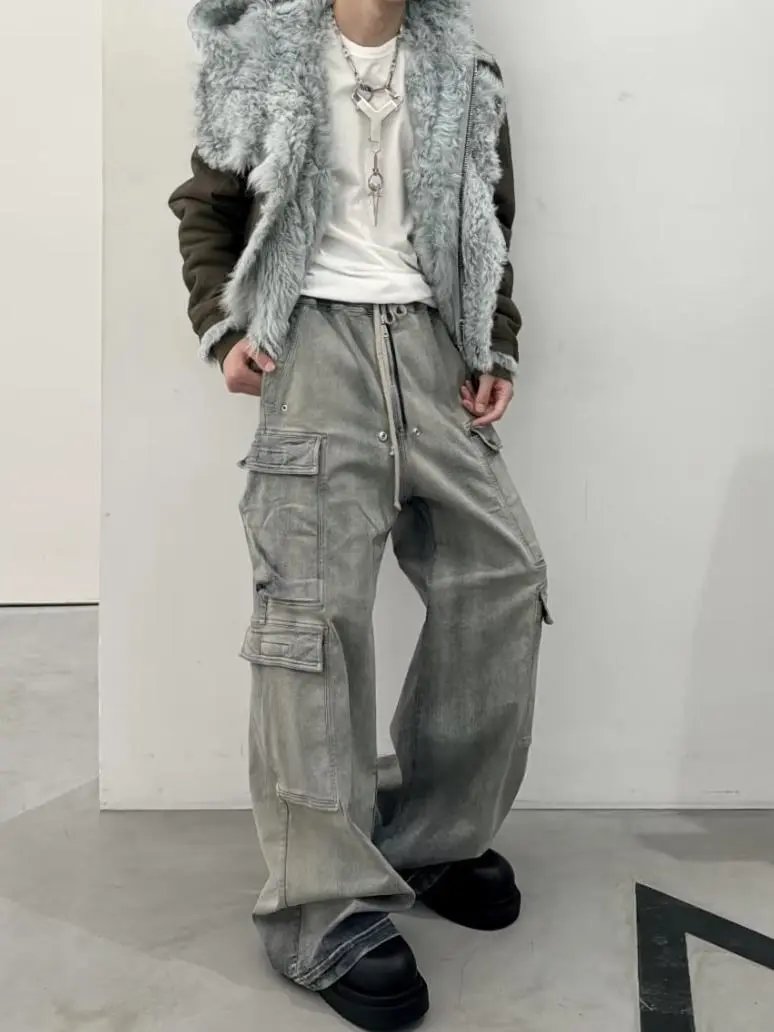 Rick Owens DRKSHDW Cargo Jeans Gray - 3