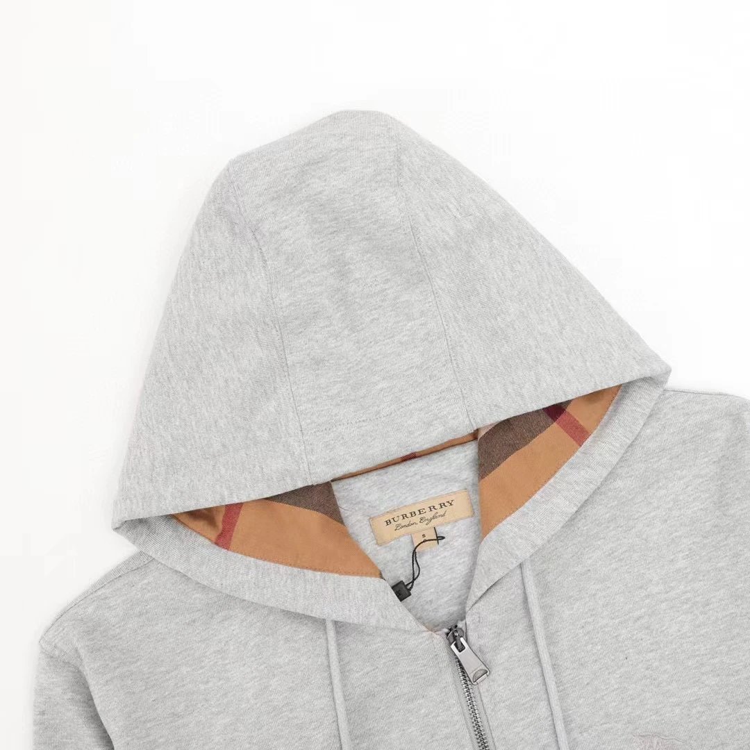 Burberry Hoodies & Sweatshirts Zip-Up Hooded Sweatshirt with Equestrian Knight Logo image 7